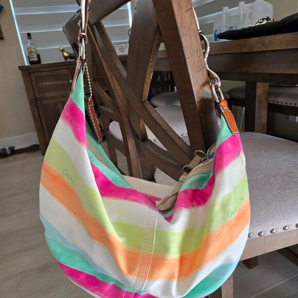 Coach Multicolor Striped Shoulder Bag - Picture 2 of 4